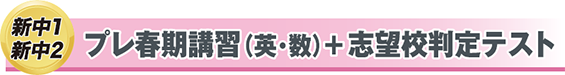 新中3プレ 春期講習(英・数)+志望校判定テスト